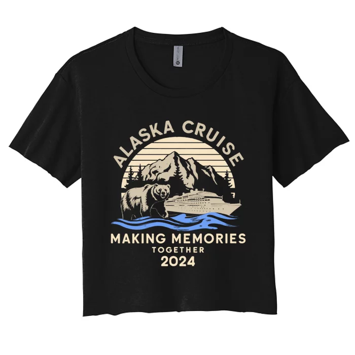 Matching Family Friends And Group Alaska Cruise 2024 Funny Women's Crop Top Tee