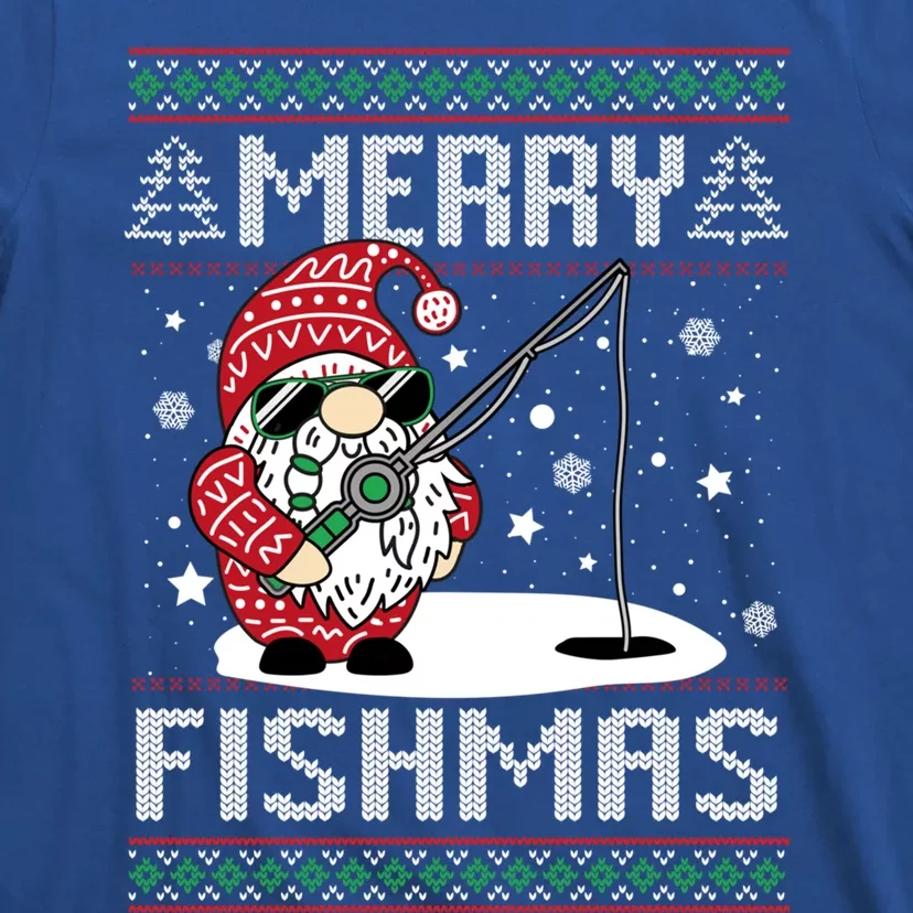 Merry Fishmas Fishing Gnome Christmas Santa Fisher Gift T-Shirt