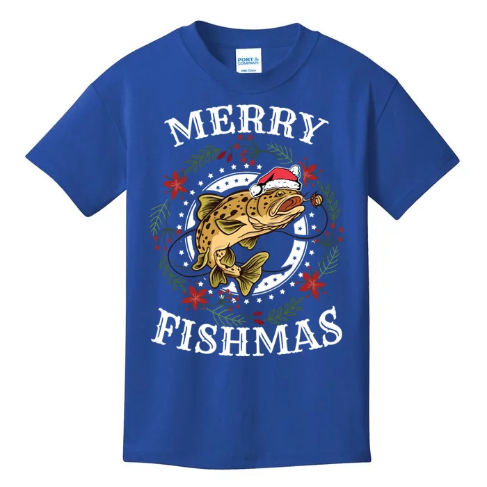 Merry Fishmas For Fisher Or Fishing Lover Gift Kids T-Shirt