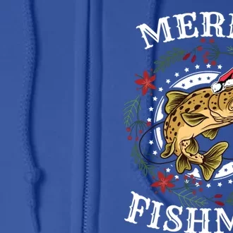 Merry Fishmas For Fisher Or Fishing Lover Gift Full Zip Hoodie