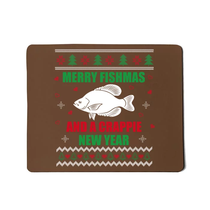 Merry Fishmas Fishing Funny Xmas Crappie For Fisherman Mousepad