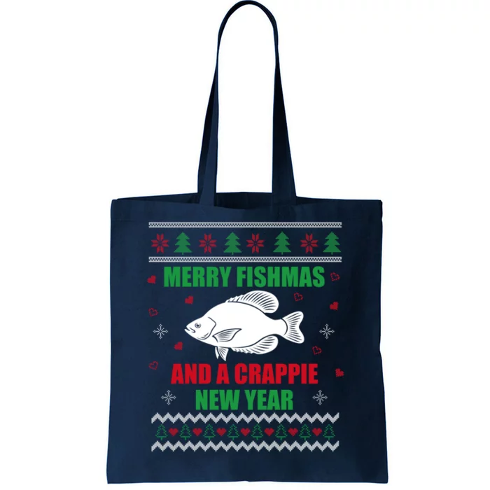 Merry Fishmas Fishing Funny Xmas Crappie For Fisherman Tote Bag