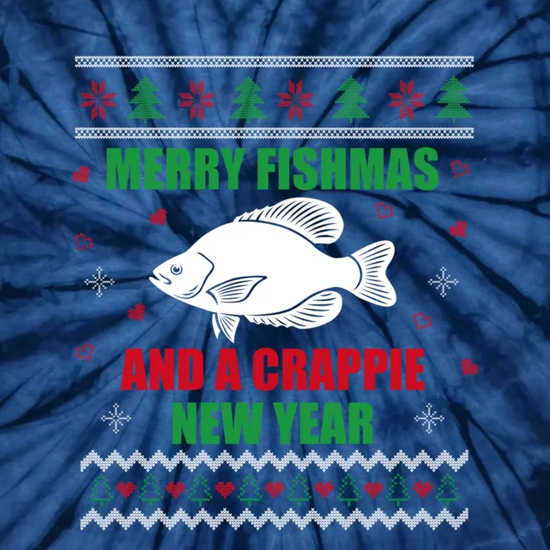 Merry Fishmas Fishing Funny Xmas Crappie For Fisherman Tie-Dye T-Shirt