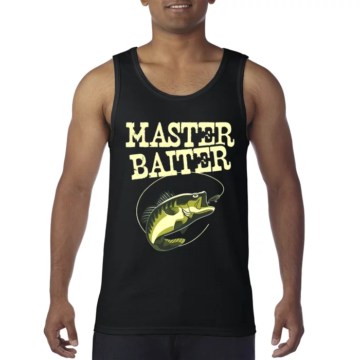 Masterbaiter Funny Fishing Fisherman Fish Master Baiter Tank Top