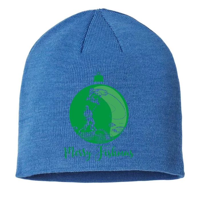 Merry Fishmas For Fisher And Anglers Gift 8 1/2in Sustainable Knit Beanie