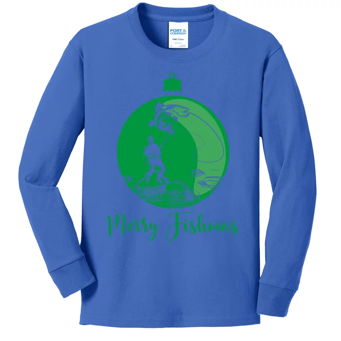 Merry Fishmas For Fisher And Anglers Gift Kids Long Sleeve Shirt