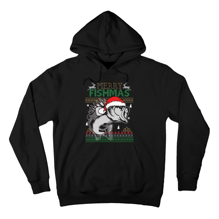 Merry Fishmas Funny Merry Christmas Fishing Lover Hoodie