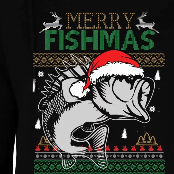 Merry Fishmas Funny Merry Christmas Fishing Lover Womens Funnel Neck Pullover Hood