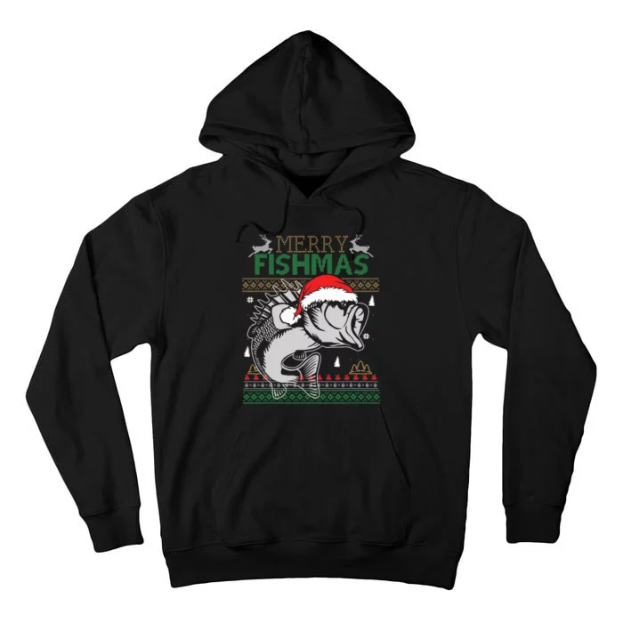 Merry Fishmas Funny Merry Christmas Fishing Lover Tall Hoodie