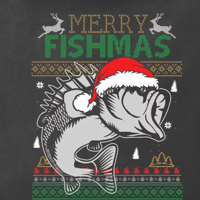 Merry Fishmas Funny Merry Christmas Fishing Lover Zip Tote Bag