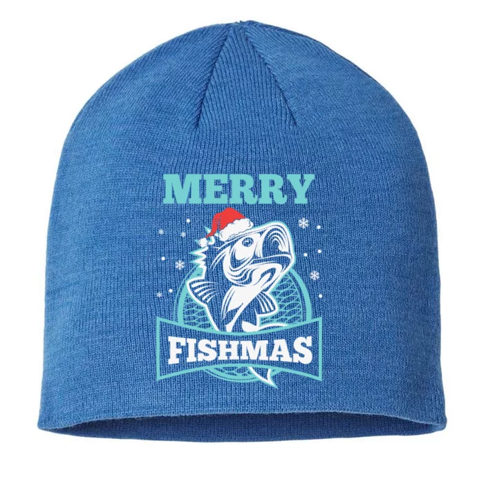 Merry Fishmas Funny Christmas For Fishers Fishing Fish Cool Gift 8 1/2in Sustainable Knit Beanie