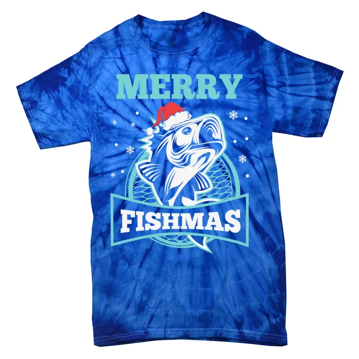 Merry Fishmas Funny Christmas For Fishers Fishing Fish Cool Gift Tie-Dye T-Shirt