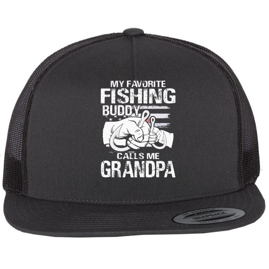 Grandpa's Best Fishing Buddy Kid's Fishing Flat Bill Trucker Hat