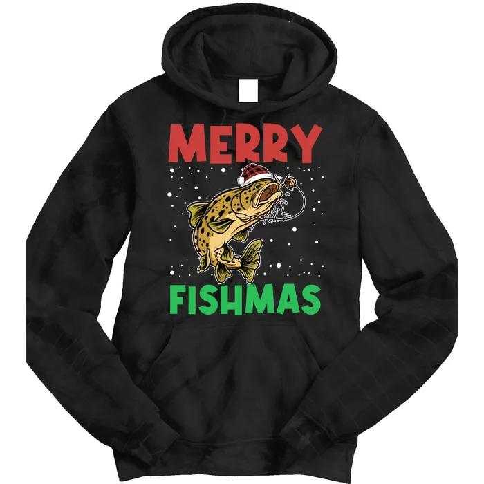 Merry Fishmas For Fisher – Xmas Christmas Fishing Long Sleeve Tie Dye Hoodie