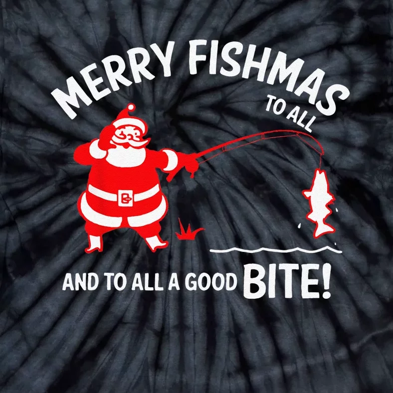 Merry Fishmas Funny Fish Fishing Fisherman Christmas Xmas Tie-Dye T-Shirt