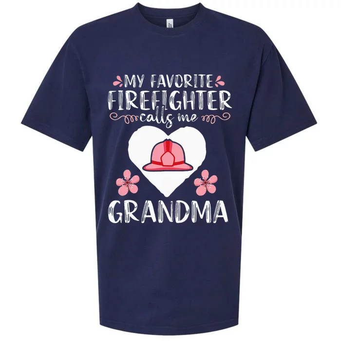 My Favorite Firefighter Calls Me Grandma Mom Women Cute Gift Sueded Cloud Jersey T-Shirt