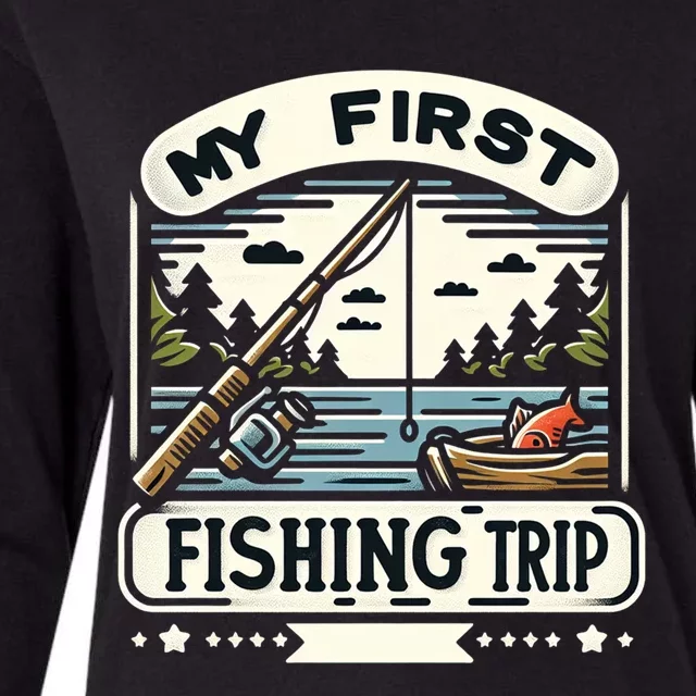 My First Fishing Trip Cool Gift Womens Cotton Relaxed Long Sleeve T-Shirt