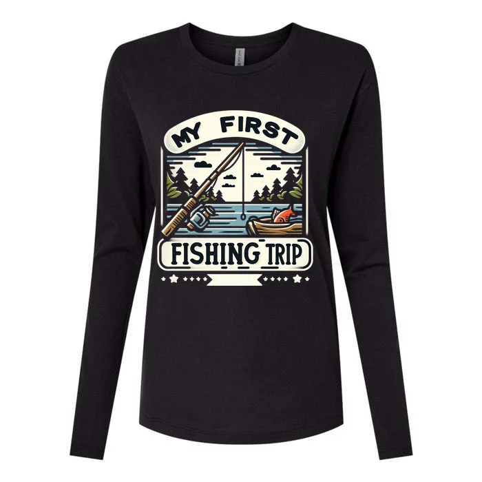 My First Fishing Trip Cool Gift Womens Cotton Relaxed Long Sleeve T-Shirt