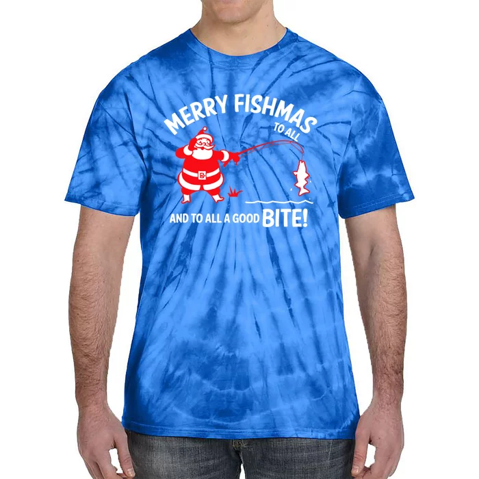 Merry Fishmas Funny Fish Fishing Fisher Christmas Xmas Cute Gift Tie-Dye T-Shirt