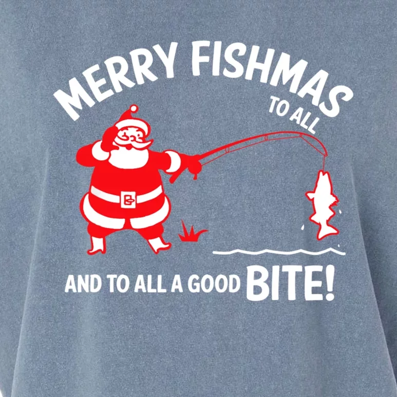 Merry Fishmas Funny Fish Fishing Fisher Christmas Xmas Cute Gift Garment-Dyed Women's Muscle Tee