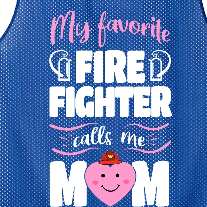 My Favorite Firefighter Calls Me Mom Funny Mothers Day Meaningful Gift Mesh Reversible Basketball Jersey Tank