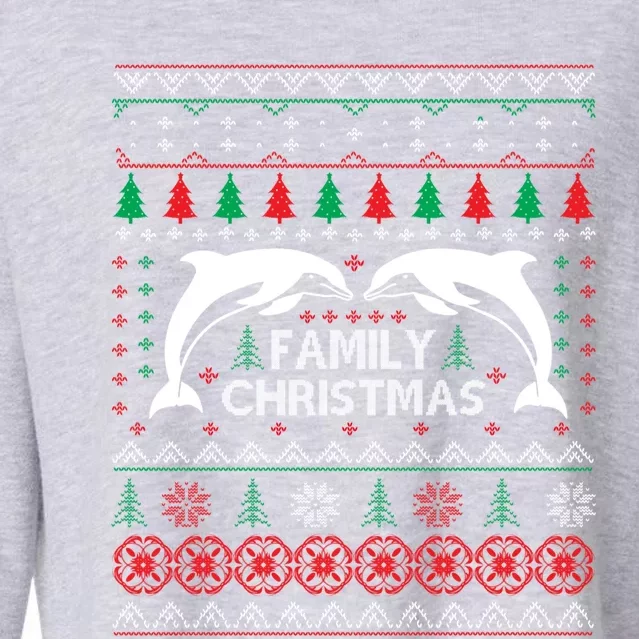 Merry Fish Family Christmas Gift Cropped Pullover Crew