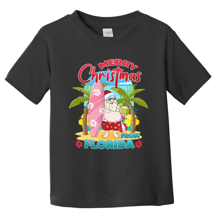 Merrychristmas From Florida. Funny Santa Toddler T-Shirt