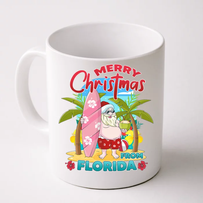 Merrychristmas From Florida. Funny Santa Front & Back Coffee Mug