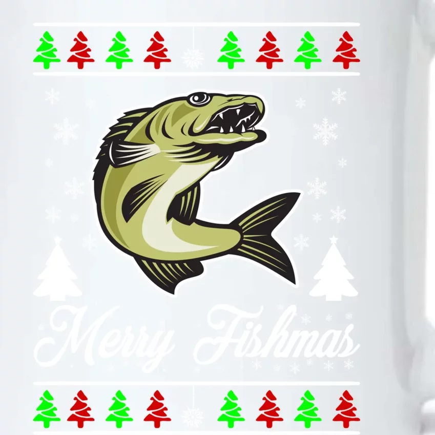 Merry Fishmas Funny Fisher Christmas Funny Gift Black Color Changing Mug