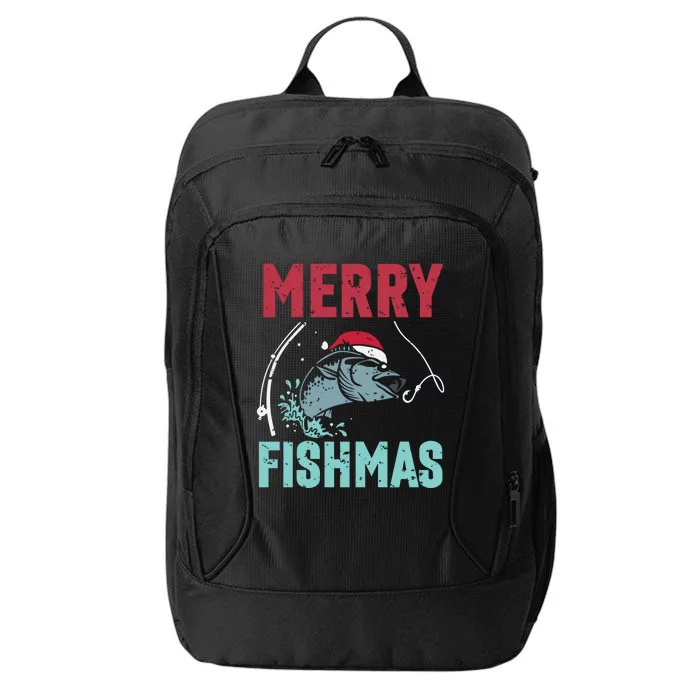 Merry Fishmas Funny Christmas For Family Fish Fisher Gift City Backpack