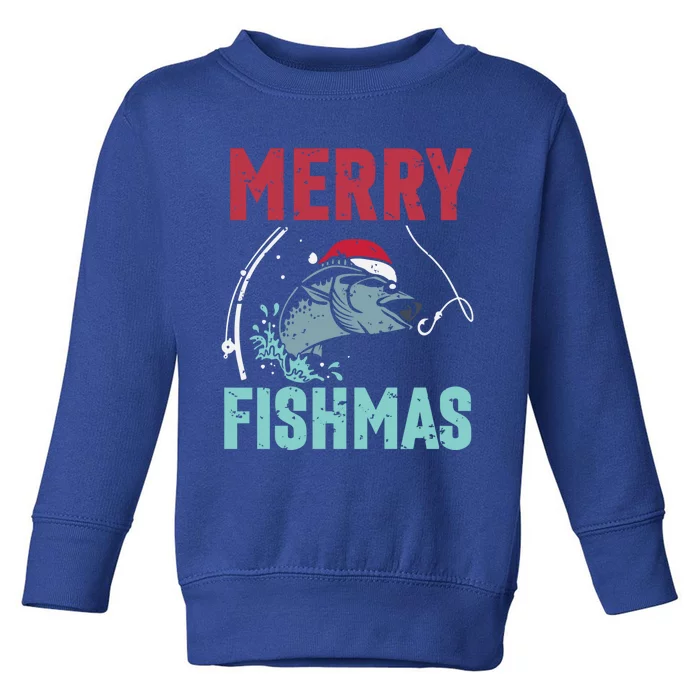 Merry Fishmas Funny Christmas For Family Fish Fisher Gift Toddler Sweatshirt