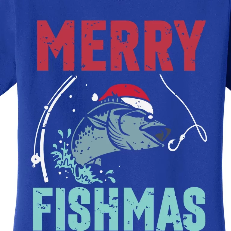 Merry Fishmas Funny Christmas For Family Fish Fisher Gift Women's T-Shirt