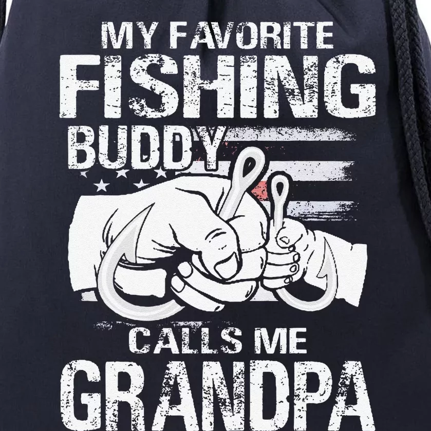 My Favorite Fishing Buddy Calls Me Grandpa Drawstring Bag