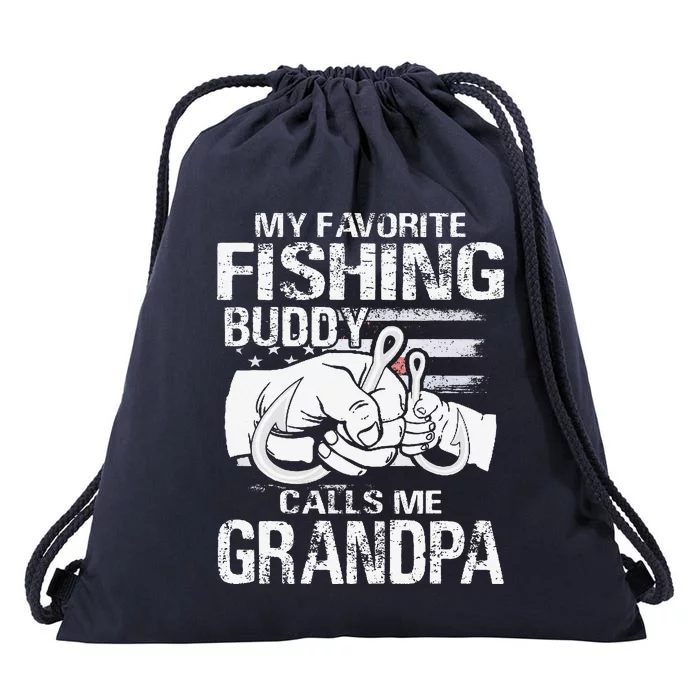 My Favorite Fishing Buddy Calls Me Grandpa Drawstring Bag