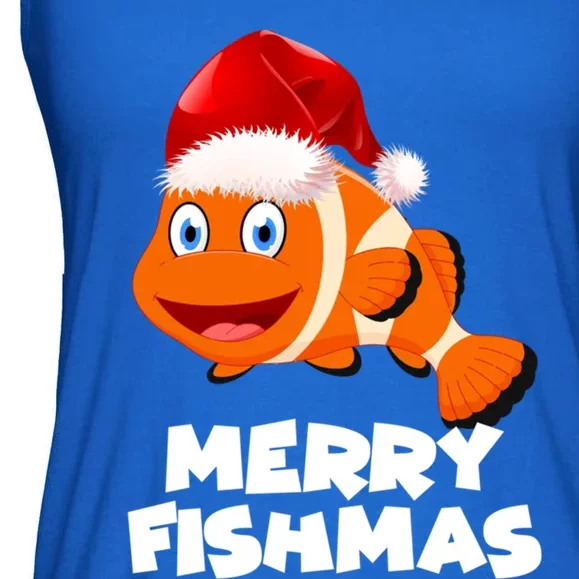 Merry Fishmas Fish Gift Ladies Essential Flowy Tank