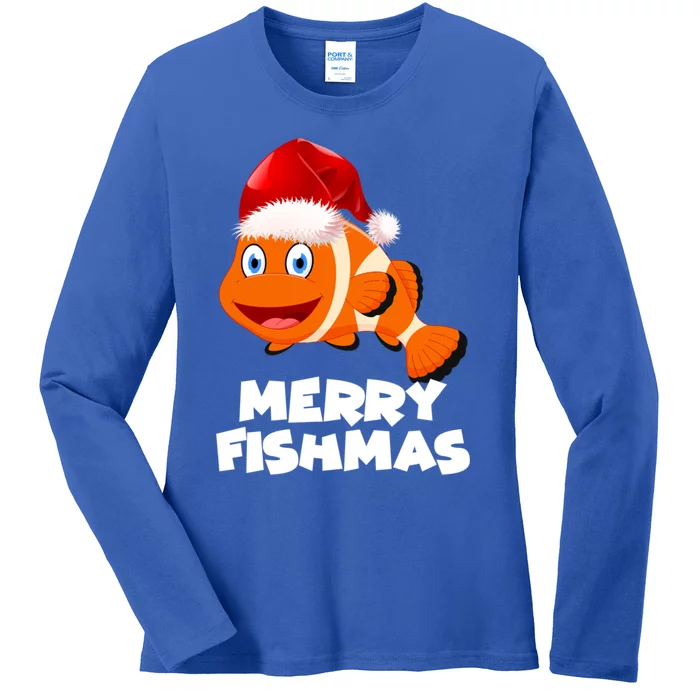 Merry Fishmas Fish Gift Ladies Long Sleeve Shirt