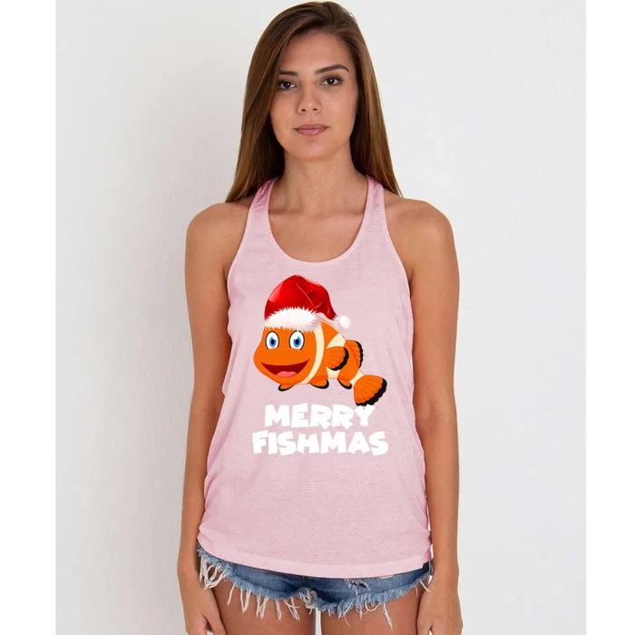 Merry Fishmas Fish Gift Women's Knotted Racerback Tank