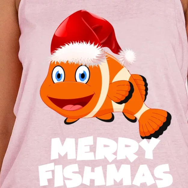 Merry Fishmas Fish Gift Women's Knotted Racerback Tank