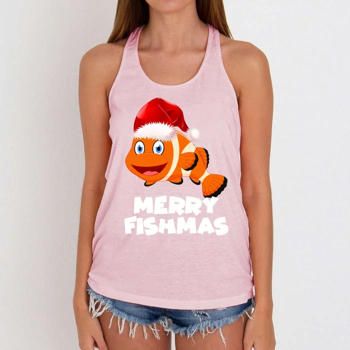 Merry Fishmas Fish Gift Women's Knotted Racerback Tank