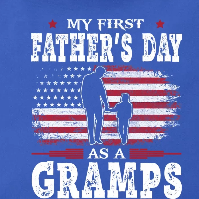 My First Fathers Day As A Gramps American Flag New Grandpa Great Gift Zip Tote Bag