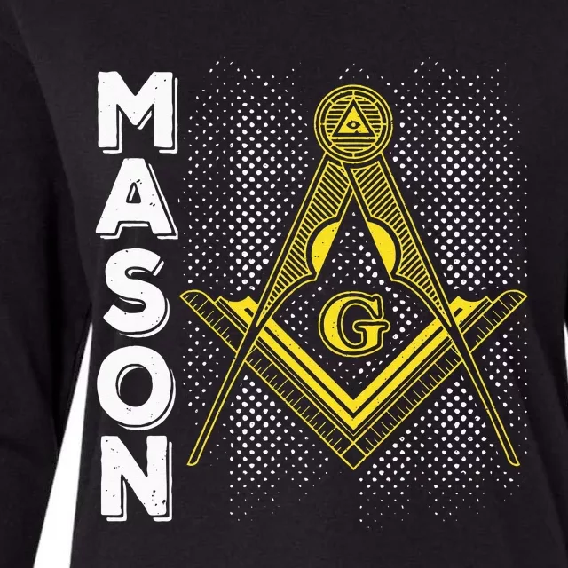 Masonic Freemasonry Fraternal Square Compass Mason Womens Cotton Relaxed Long Sleeve T-Shirt