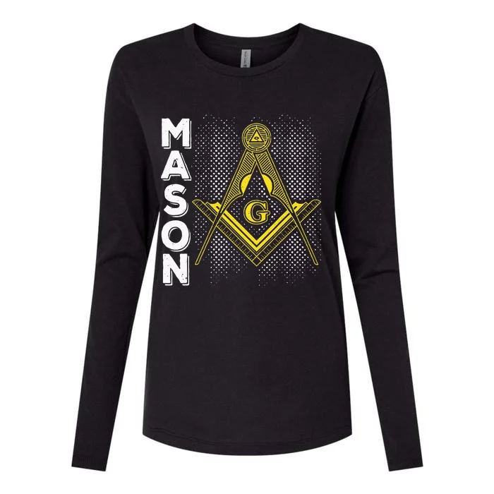 Masonic Freemasonry Fraternal Square Compass Mason Womens Cotton Relaxed Long Sleeve T-Shirt