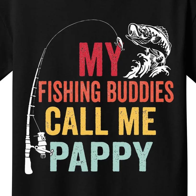 My Favorite Fishing Buddies Call Me Pappy Fisherman Kids T-Shirt