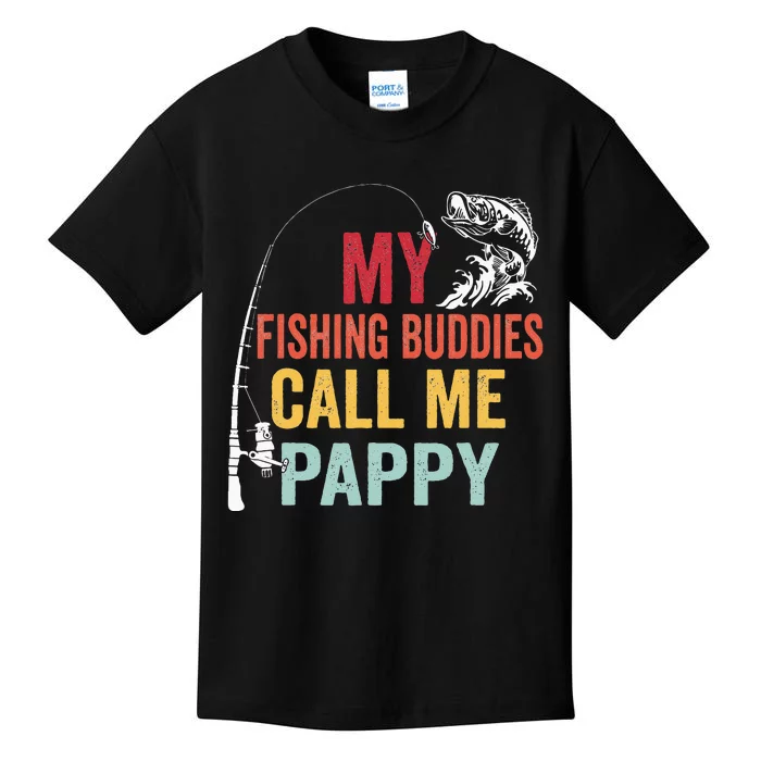 My Favorite Fishing Buddies Call Me Pappy Fisherman Kids T-Shirt