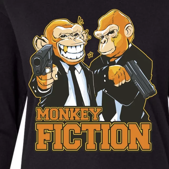 Monkey Fiction Funny Womens Cotton Relaxed Long Sleeve T-Shirt