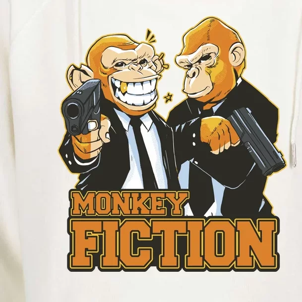 Monkey Fiction Funny Womens Funnel Neck Pullover Hood