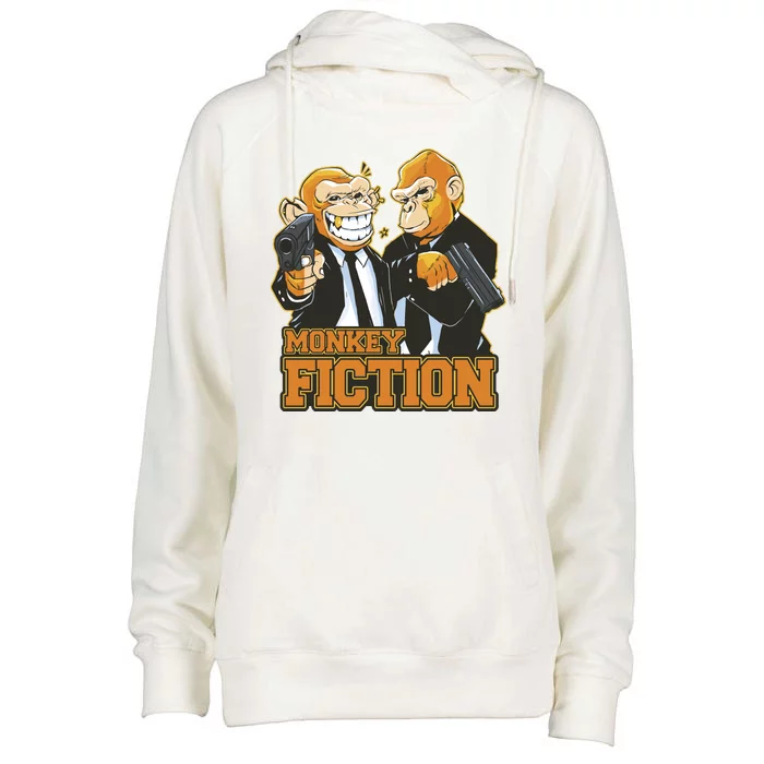 Monkey Fiction Funny Womens Funnel Neck Pullover Hood