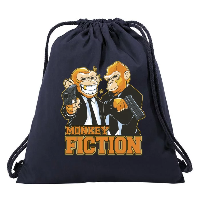 Monkey Fiction Funny Drawstring Bag