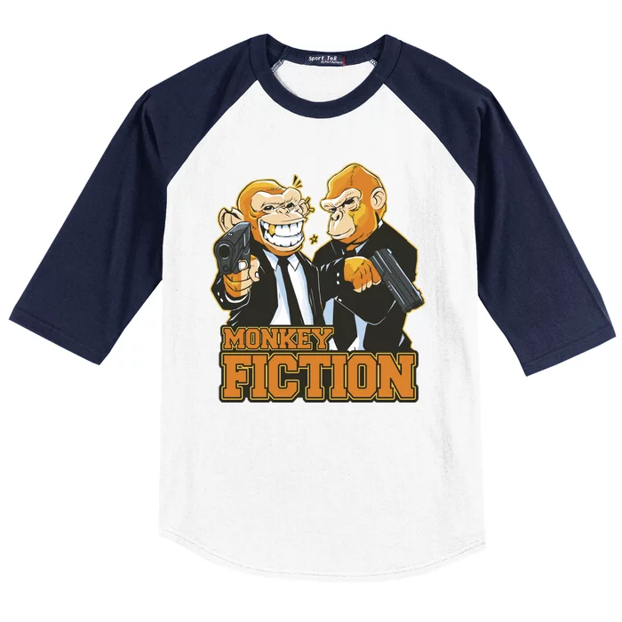 Monkey Fiction Funny Baseball Sleeve Shirt