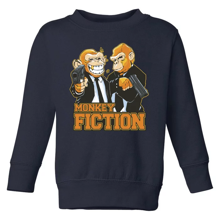 Monkey Fiction Funny Toddler Sweatshirt